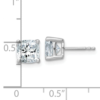 14k White Gold 3 ctw Certified Lab Grown Diamond VS/SI+ G+ Cushion 4 Prong Heavy Wt. Stud Earrings