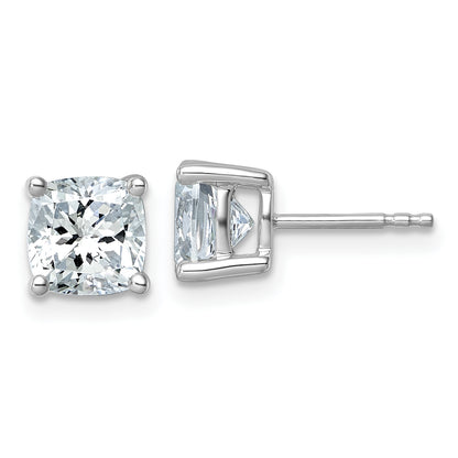 14k White Gold 3 ctw Certified Lab Grown Diamond VS/SI+ G+ Cushion 4 Prong Heavy Wt. Stud Earrings