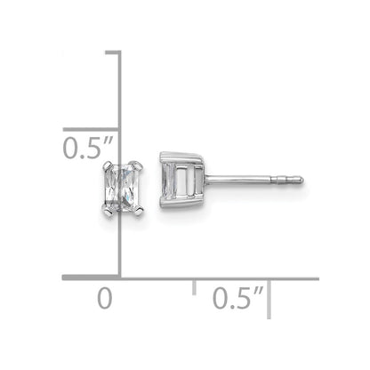 14k White Gold 1/2 Ct. Lab Grown Diamond VS/SI+ G+ Radiant Complete Solitare Stud Post Earrings