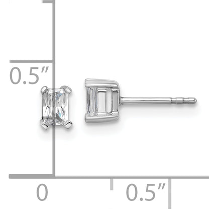 14k White Gold 1/2 Ct. Lab Grown Diamond VS/SI+ G+ Radiant Complete Solitare Stud Post Earrings