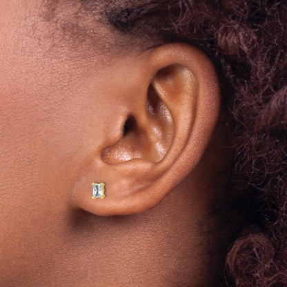 14k Yellow Gold 1/2 ctw Lab Grown Diamond VS/SI+ G+ Radiant 4 Prong Heavy Wt. Stud Earrings