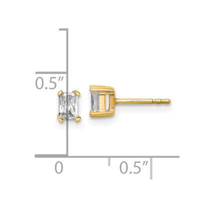 14k Yellow Gold 1/2 ctw Certified Lab Grown Diamond VS/SI+ G+ Radiant 4 Prong Heavy Wt. Stud Earrings
