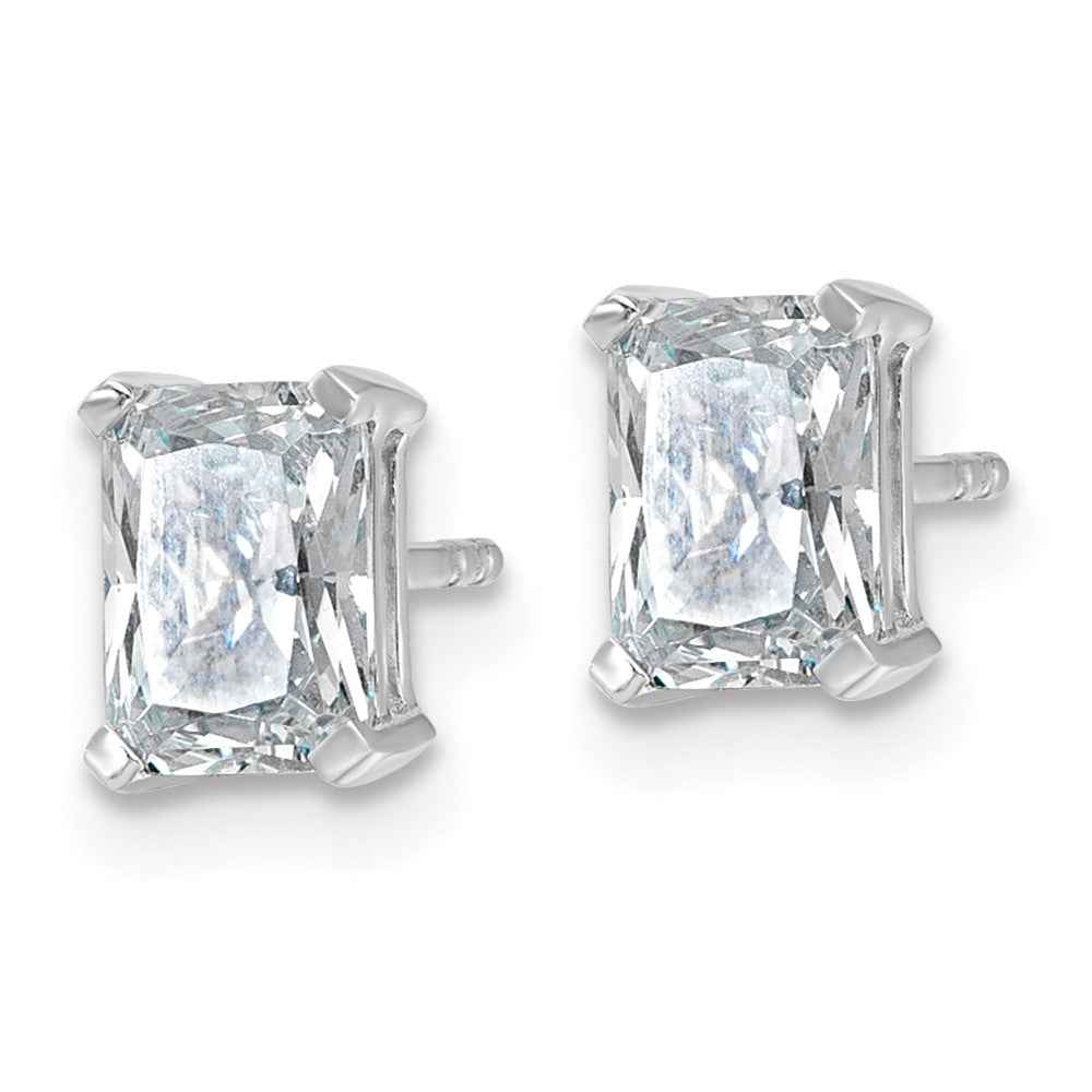 14K White Gold 1 1/2 Ctw Certified Lab Grown Diamond Vs+ F+ Radiant 4 Prong Heavy Wt. Stud Earrings