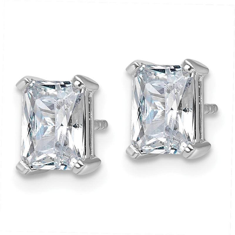 14k White Gold 3 ctw Certified Lab Grown Diamond VS/SI+ G+ Radiant 4 Prong Heavy Wt. Stud Earrings
