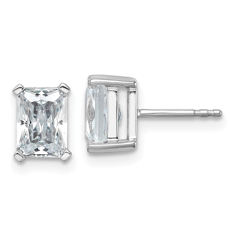 14k White Gold 3 ctw Certified Lab Grown Diamond VS/SI+ G+ Radiant 4 Prong Heavy Wt. Stud Earrings