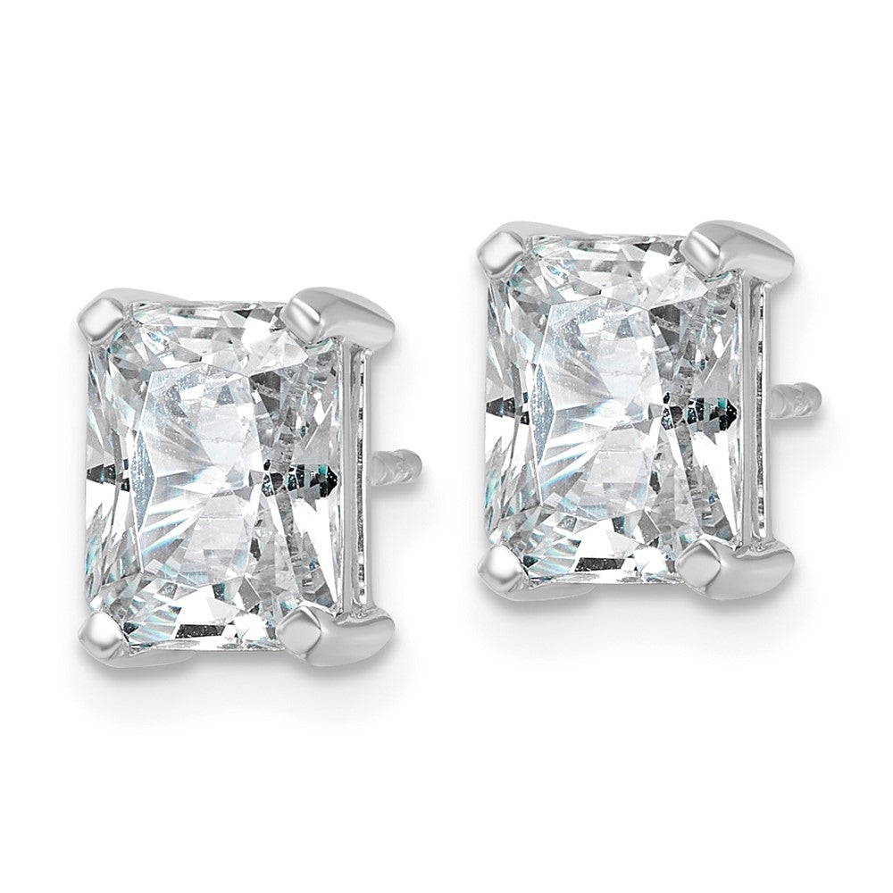 14k White Gold 4 ctw Certified Lab Grown Diamond VS/SI+ G+ Radiant 4 Prong Heavy Wt. Stud Earrings