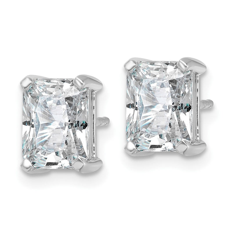 14k White Gold 4 ctw Certified Lab Grown Diamond VS/SI+ G+ Radiant 4 Prong Heavy Wt. Stud Earrings