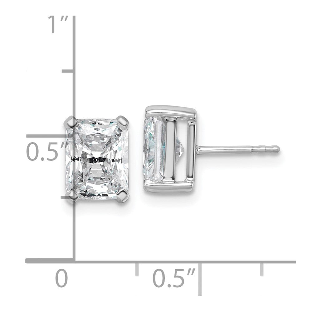 14k White Gold 4 ctw Certified Lab Grown Diamond VS/SI+ G+ Radiant 4 Prong Heavy Wt. Stud Earrings