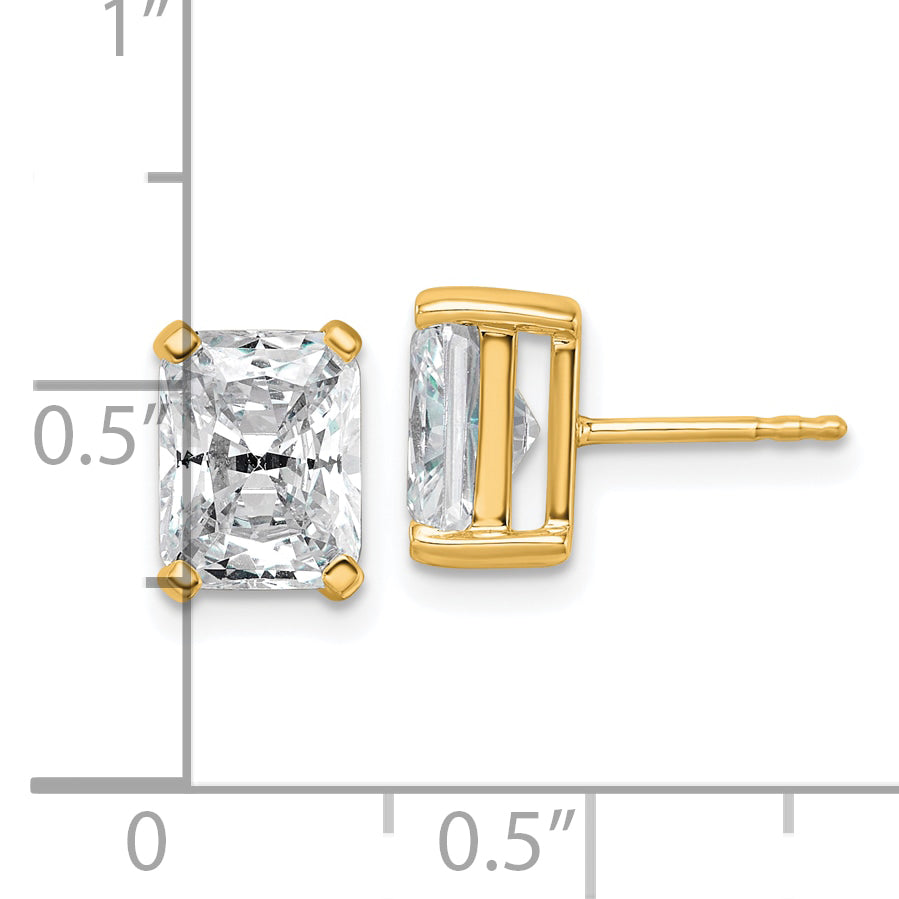 14k Yellow Gold 4 ctw Lab Grown Diamond VS/SI+ G+ Radiant 4 Prong Heavy Wt. Stud Earrings