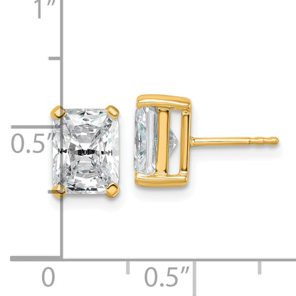 14k Yellow Gold 4 ctw Lab Grown Diamond VS/SI+ G+ Radiant 4 Prong Heavy Wt. Stud Earrings