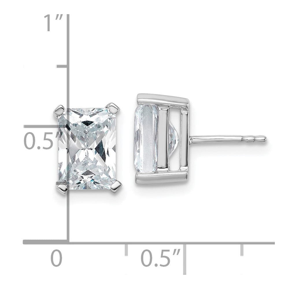 14k White Gold 5 Ct. Certified Lab Grown Diamond VS/SI+ G+ Radiant Complete Solitare Stud Post Earrings
