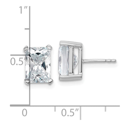 14k White Gold 5 ctw Lab Grown Diamond VS/SI+ G+ Radiant 4 Prong Heavy Wt. Stud Earrings