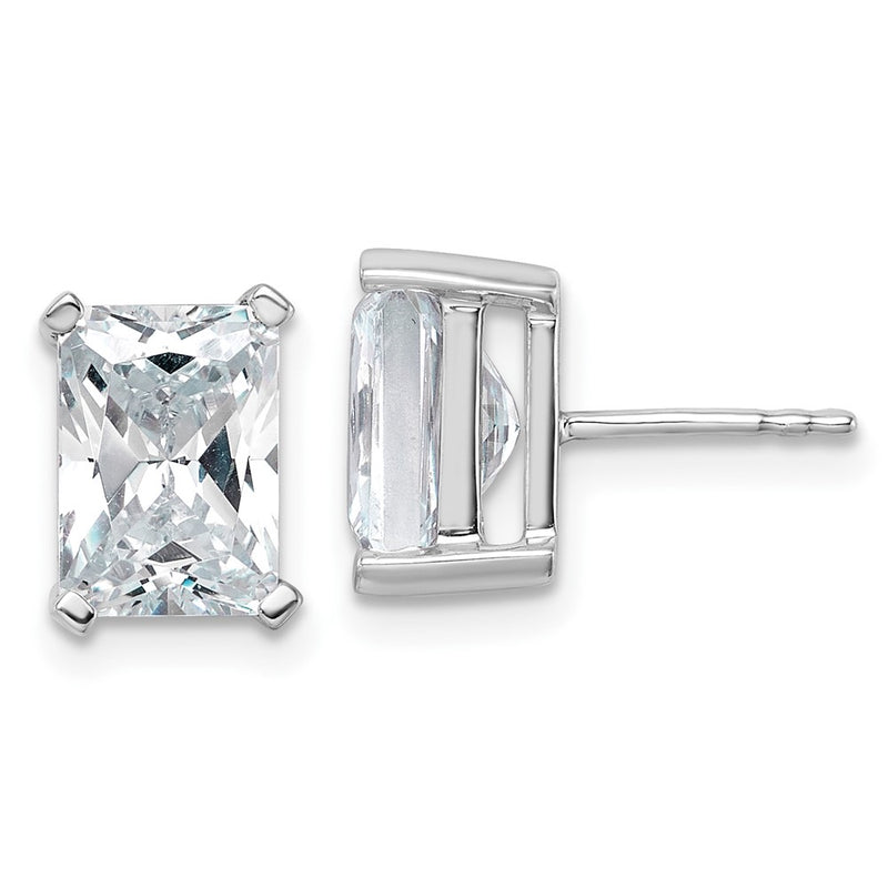 14k White Gold 5 ctw Lab Grown Diamond VS/SI+ G+ Radiant 4 Prong Heavy Wt. Stud Earrings