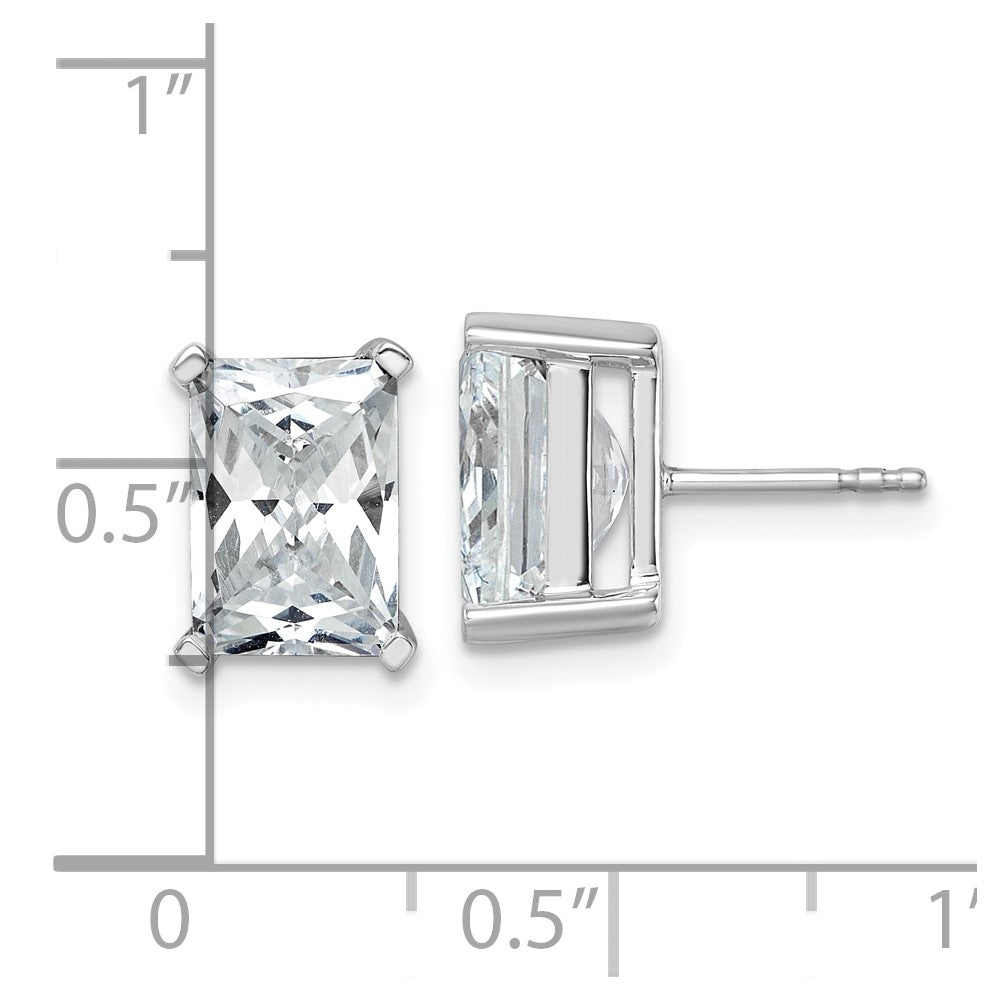 14k White Gold 6 ctw Lab Grown Diamond VS/SI+ G+ Radiant 4 Prong Heavy Wt. Stud Earrings