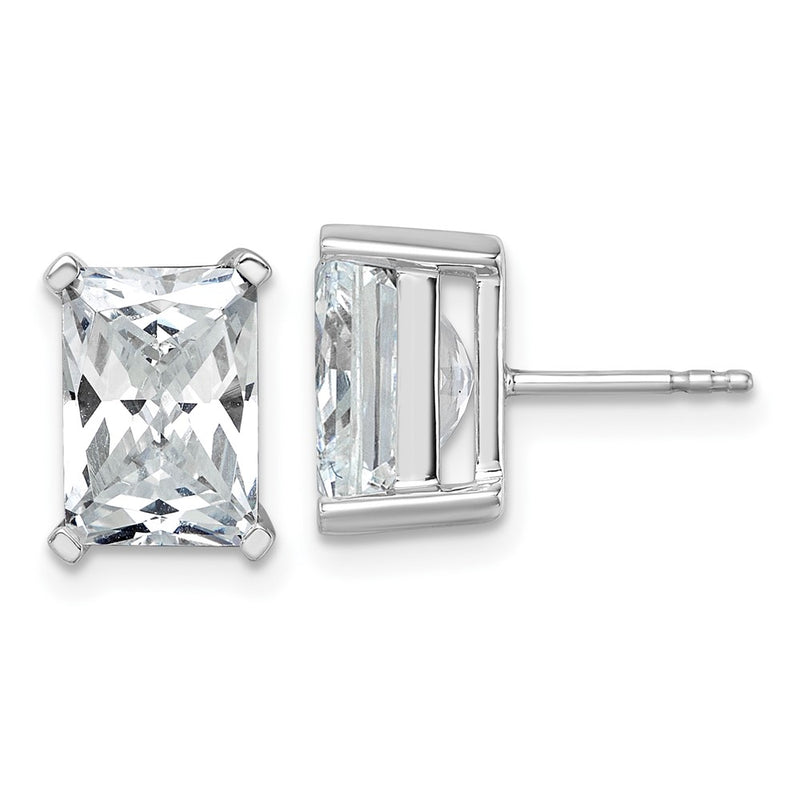 14k White Gold 6 ctw Certified Lab Grown Diamond VS/SI+ G+ Radiant 4 Prong Heavy Wt. Stud Earrings