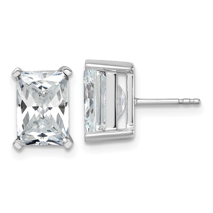 14K White Gold 6 Ctw Certified Lab Grown Diamond Vs+ F+ Radiant 4 Prong Heavy Wt. Stud Earrings