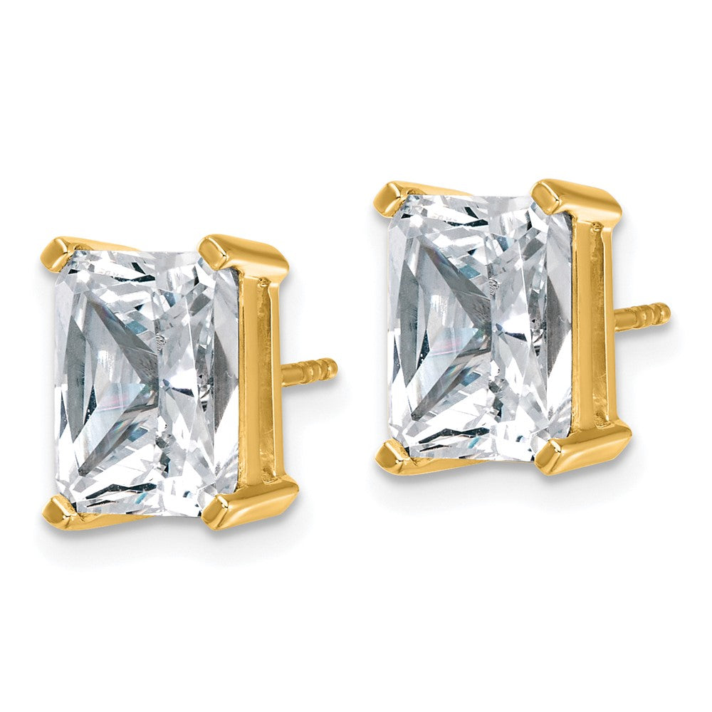14k Yellow Gold 6 Ct. Lab Grown Diamond VS/SI+ G+ Radiant Complete Solitare Stud Post Earrings