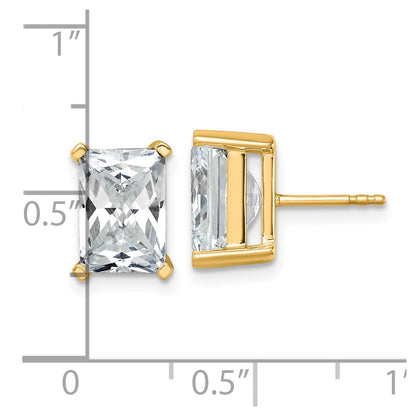 14k Yellow Gold 6 Ct. Lab Grown Diamond VS/SI+ G+ Radiant Complete Solitare Stud Post Earrings