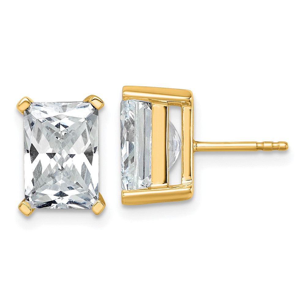 14k Yellow Gold 6 Ct. Lab Grown Diamond VS/SI+ G+ Radiant Complete Solitare Stud Post Earrings
