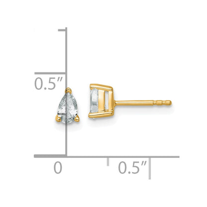 14k Yellow Gold 1/2 Ct. Lab Grown Diamond VS/SI+ G+ Pear Complete Stud Post Earrings