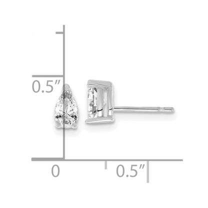 14K White Gold Lab Grown Diamond VS/SI FGH 5.85x3.0mm Pear Stud Earrings