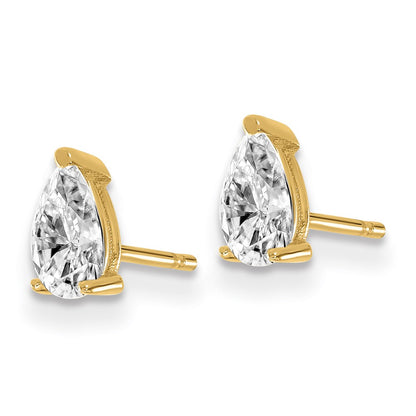 14k Yellow Gold 15/8k 5/8 Ct. Lab Grown Diamond VS/SI+ G+ Pear Complete Stud Post Earrings