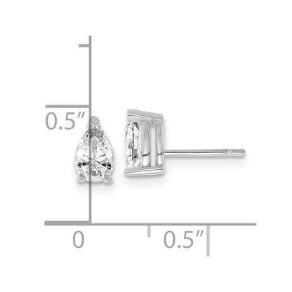 14k White Gold 3/4 ctw Lab Grown Diamond VS/SI+ G+ Pear 4 Prong Heavy Wt. Stud Earrings