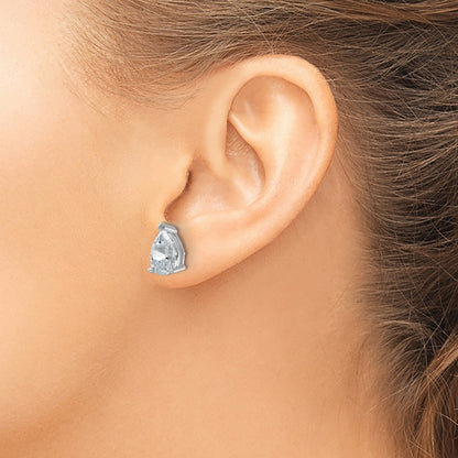14k White Gold 5 Ct. Certified Lab Grown Diamond VS/SI+ G+ Pear Complete Stud Post Earrings