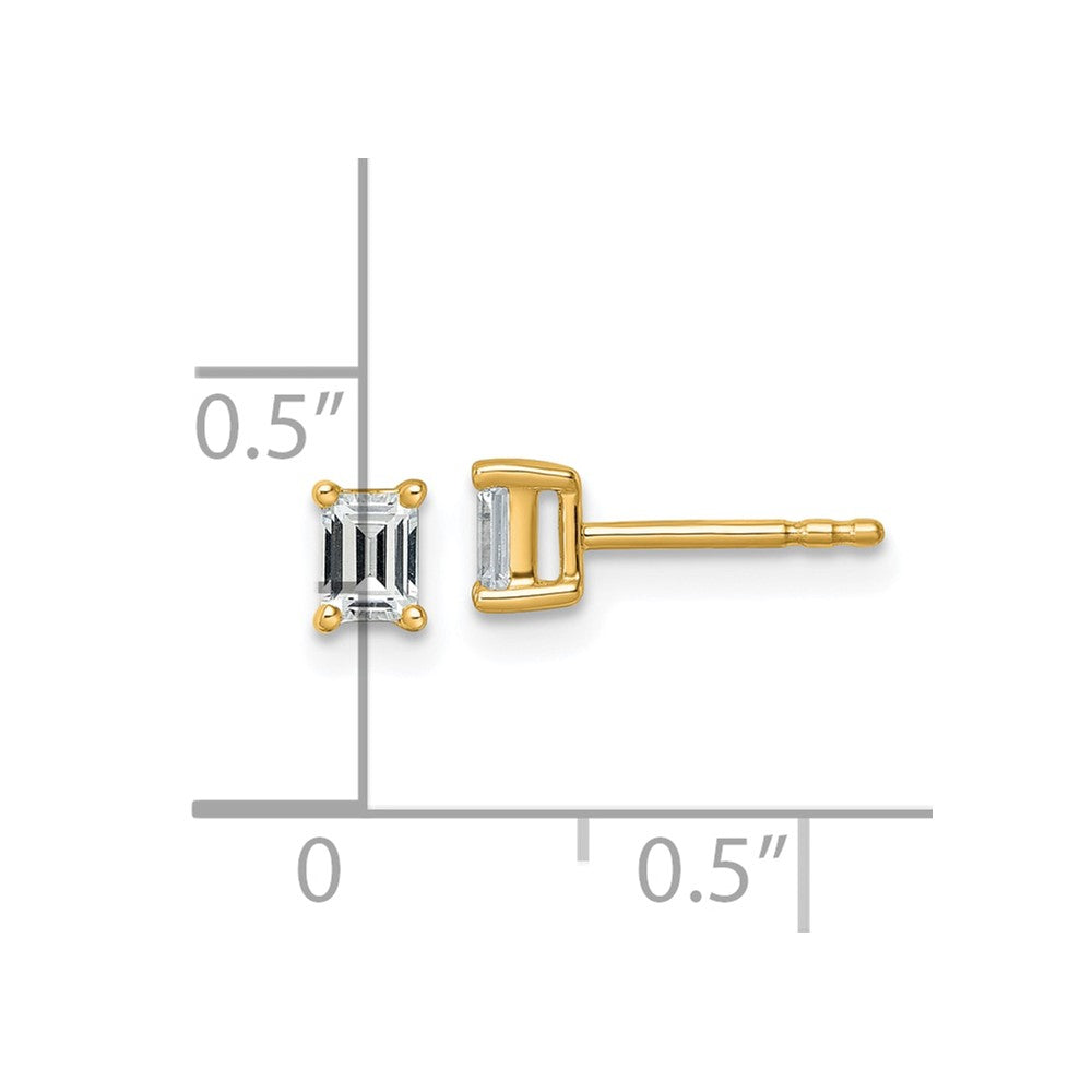 14k Yellow Gold 1/2 ctw Lab Grown Diamond VS/SI+ G+ Emerald 4 Prong Heavy Wt. Stud Earrings