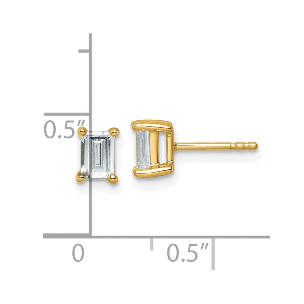 14k Yellow Gold 1 ctw Lab Grown Diamond VS/SI+ G+ Emerald 4 Prong Heavy Wt. Stud Earrings
