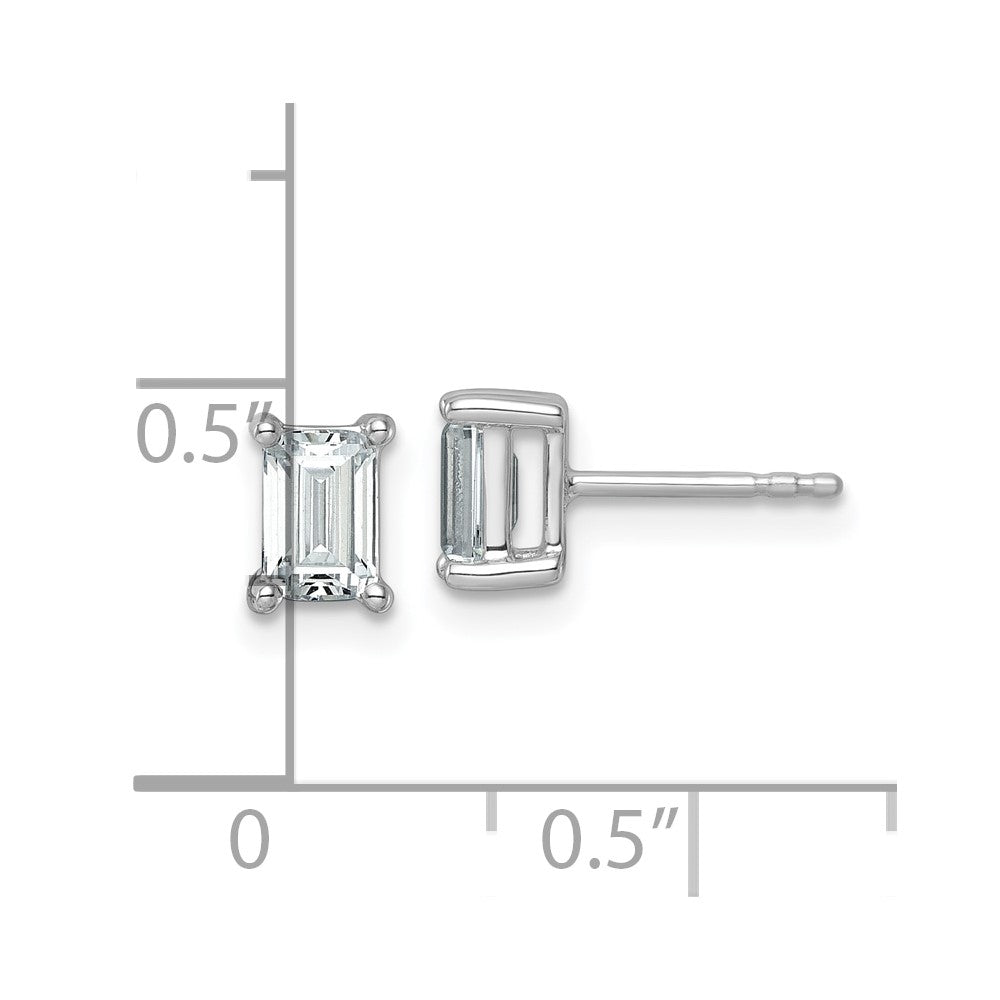 14K White Gold 1 1/2 Ctw Certified Lab Grown Diamond Vs+ F+ Emerald 4 Prong Heavy Wt. Stud Earrings