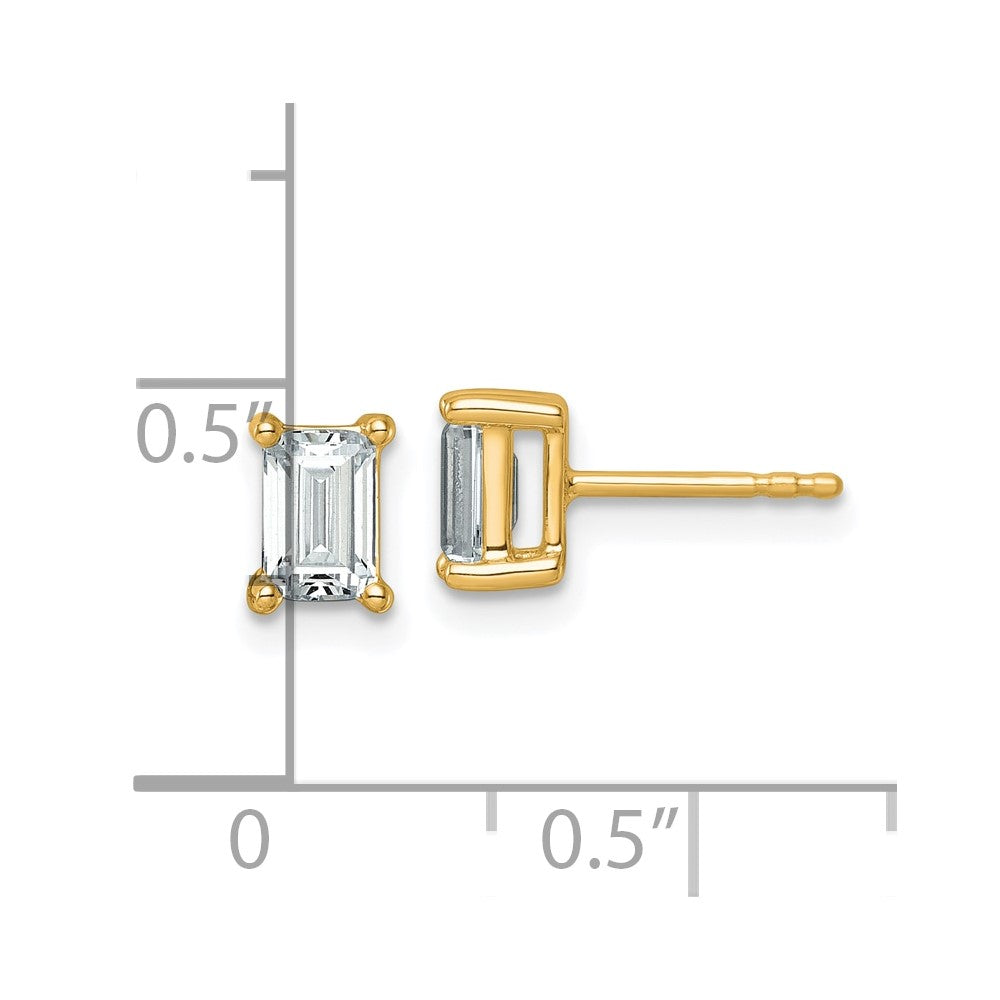 14k Yellow Gold 1 1/2 ctw Certified Lab Grown Diamond VS/SI+ G+ Emerald 4 Prong Heavy Wt. Stud Earrings