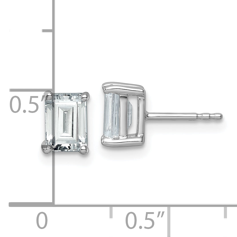 14k White Gold 2 ctw Certified Lab Grown Diamond VS/SI+ G+ Emerald 4 Prong Heavy Wt. Stud Earrings