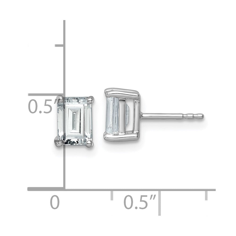 14k White Gold 2 Ct. Lab Grown Diamond VS/SI+ G+ Emerald Complete Solitare Stud Post Earrings