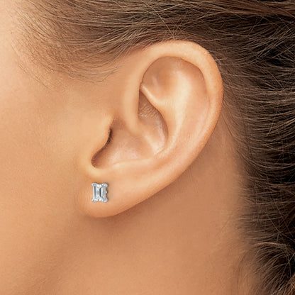 14k Yellow Gold 2 ctw Lab Grown Diamond VS/SI+ G+ Emerald 4 Prong Heavy Wt. Stud Earrings