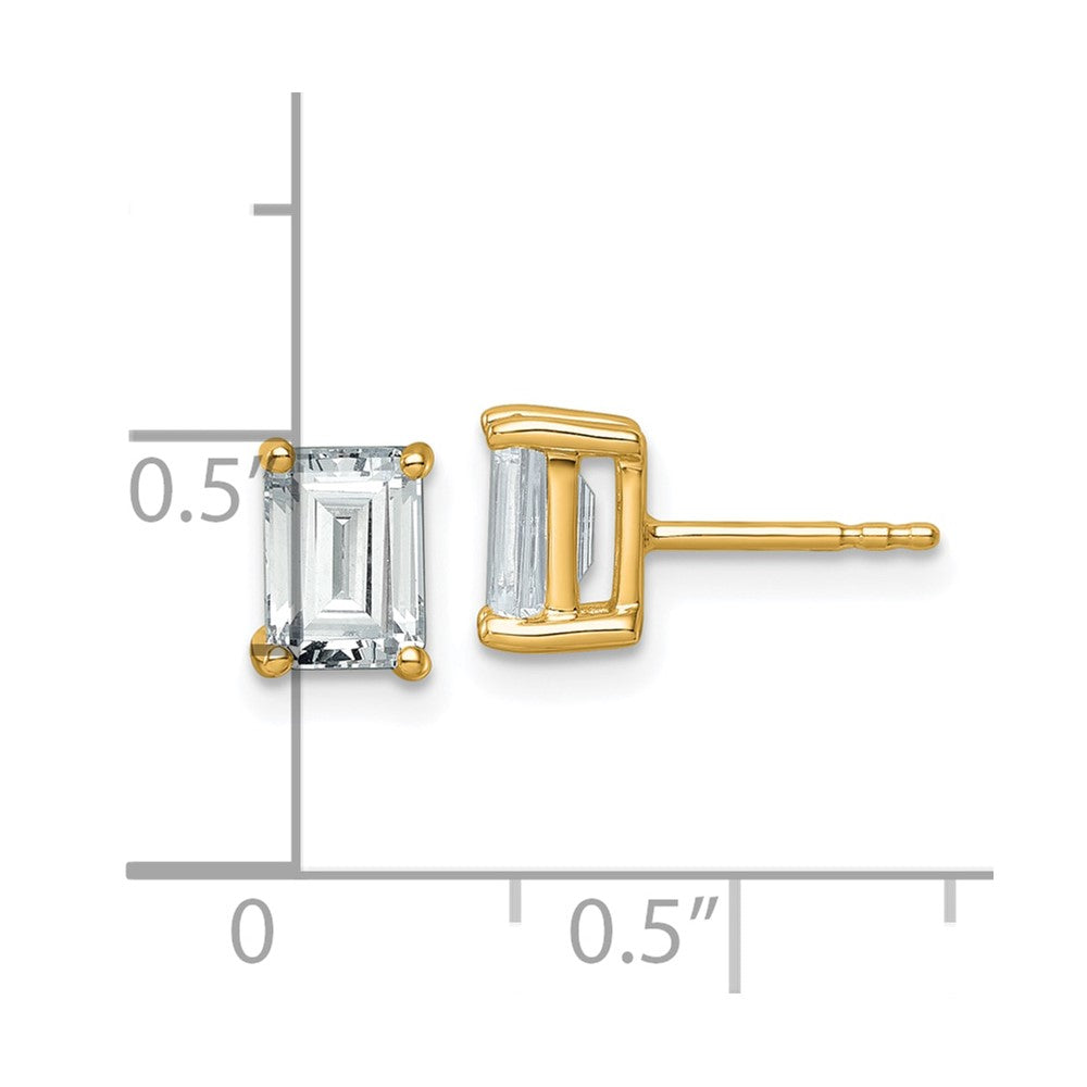 14k Yellow Gold 2 Ct. Certified Lab Grown Diamond VS/SI+ G+ Emerald Complete Solitare Stud Post Earrings