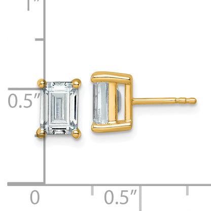 14k Yellow Gold 3 ctw Lab Grown Diamond VS/SI+ G+ Emerald 4 Prong Heavy Wt. Stud Earrings