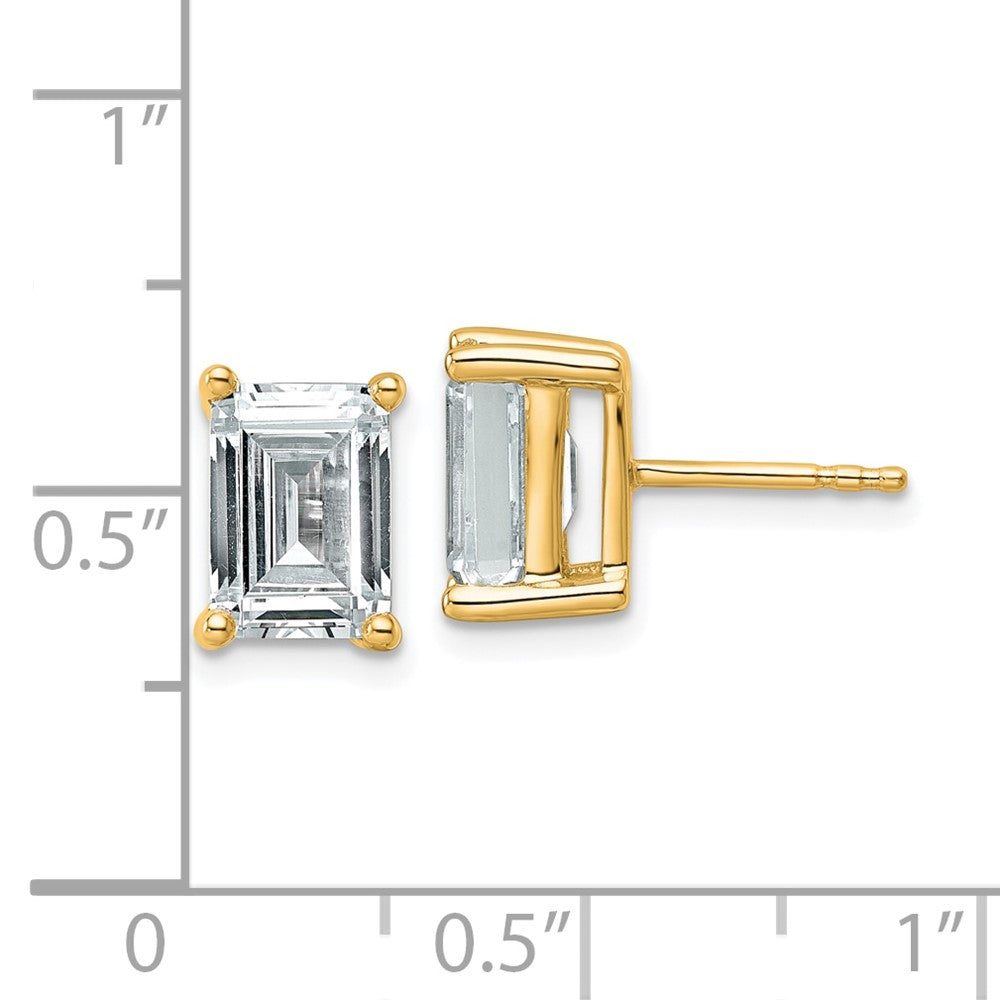 14k Yellow Gold 4 ctw Lab Grown Diamond VS/SI+ G+ Emerald 4 Prong Heavy Wt. Stud Earrings