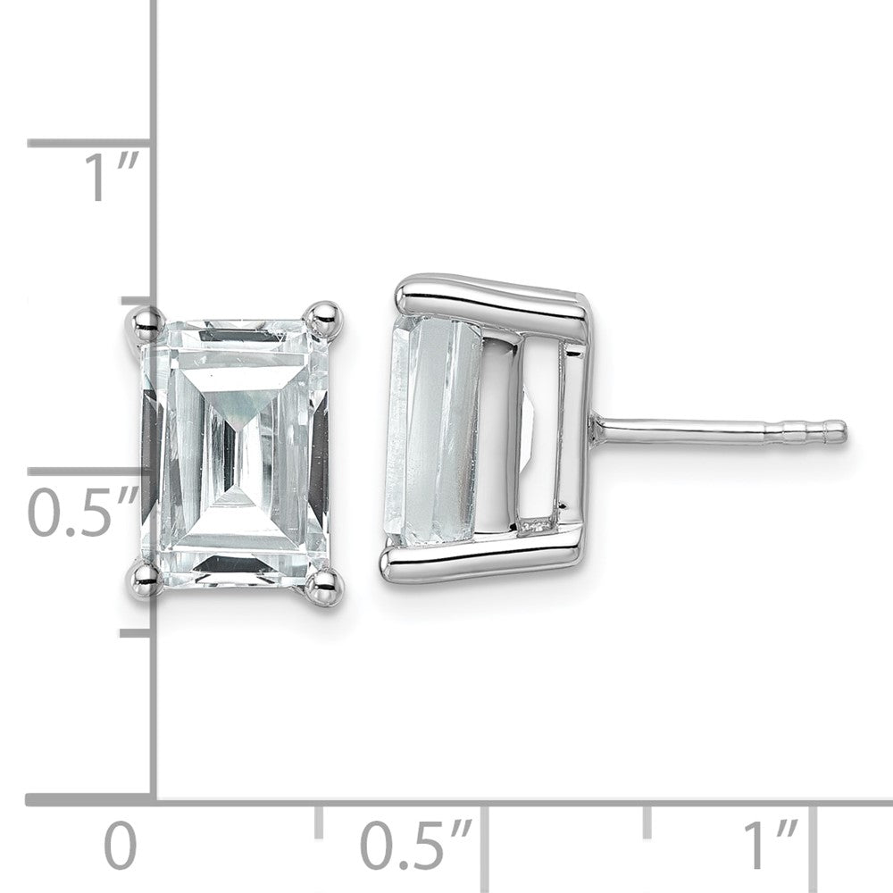 14k White Gold 6 Ct. Certified Lab Grown Diamond VS/SI+ G+ Emerald Complete Solitare Stud Post Earrings