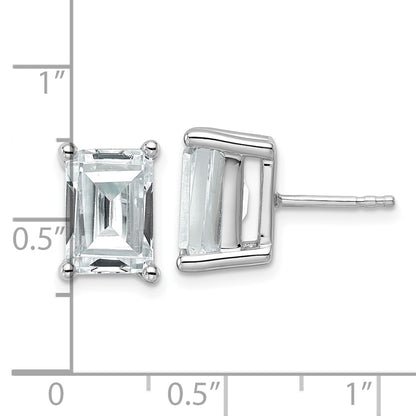 14k White Gold 6 Ct. Certified Lab Grown Diamond VS/SI+ G+ Emerald Complete Solitare Stud Post Earrings