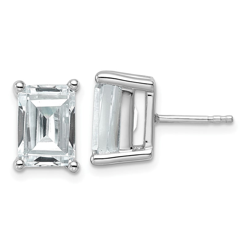 14k White Gold 6 ctw Certified Lab Grown Diamond VS/SI+ G+ Emerald 4 Prong Heavy Wt. Stud Earrings
