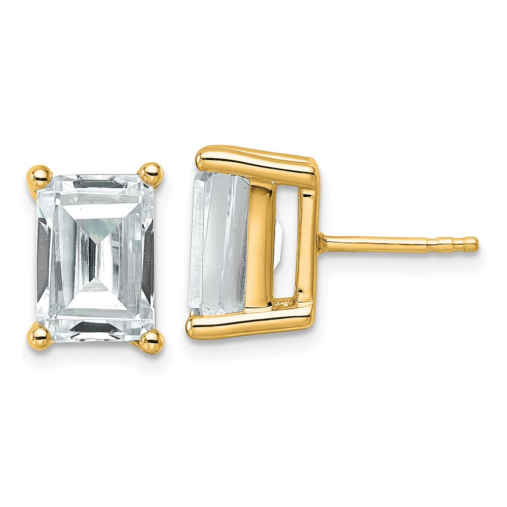 14k Yellow Gold 6 ctw Certified Lab Grown Diamond VS/SI+ G+ Emerald 4 Prong Heavy Wt. Stud Earrings