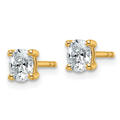 14k Yellow Gold 1/2 ctw Lab Grown Diamond VS/SI+ G+ Oval 4 Prong Heavy Wt. Stud Earrings