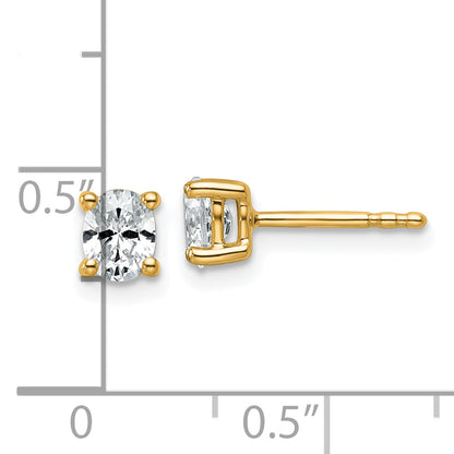 14k Yellow Gold 1/2 ctw Lab Grown Diamond VS/SI+ G+ Oval 4 Prong Heavy Wt. Stud Earrings
