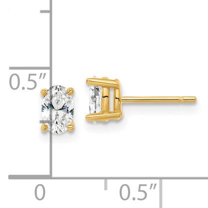 14k Yellow Gold 2/3 ctw Lab Grown Diamond VS/SI+ G+ Oval 4 Prong Heavy Wt. Stud Earrings