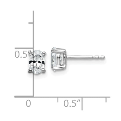14k White Gold 3/4 ctw Lab Grown Diamond VS/SI+ G+ Oval 4 Prong Heavy Wt. Stud Earrings