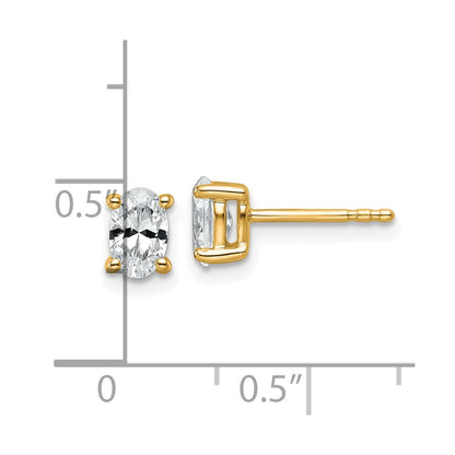 14k Yellow Gold 3/4 ctw Lab Grown Diamond VS/SI+ G+ Oval 4 Prong Heavy Wt. Stud Earrings