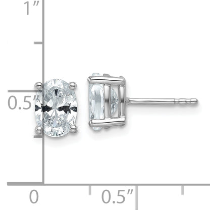 14k White Gold 1 1/2 ctw Certified Lab Grown Diamond VS/SI+ G+ Oval 4 Prong Heavy Wt. Stud Earrings