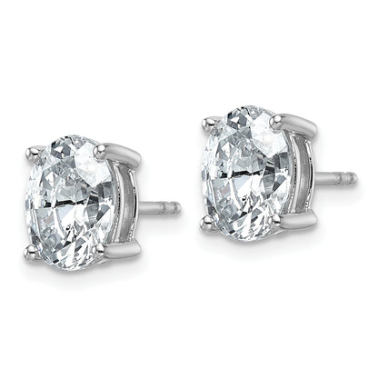 14k White Gold 3 ctw Certified Lab Grown Diamond VS/SI+ G+ Oval 4 Prong Heavy Wt. Stud Earrings