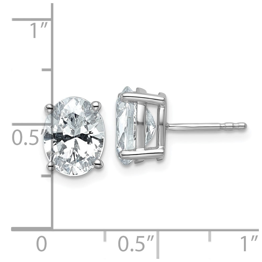 14k White Gold 3 Ct. Certified Lab Grown Diamond VS/SI+ G+ Oval Complete Solitare Stud Post Earrings